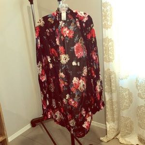 Free People Floral Kimono Shrug